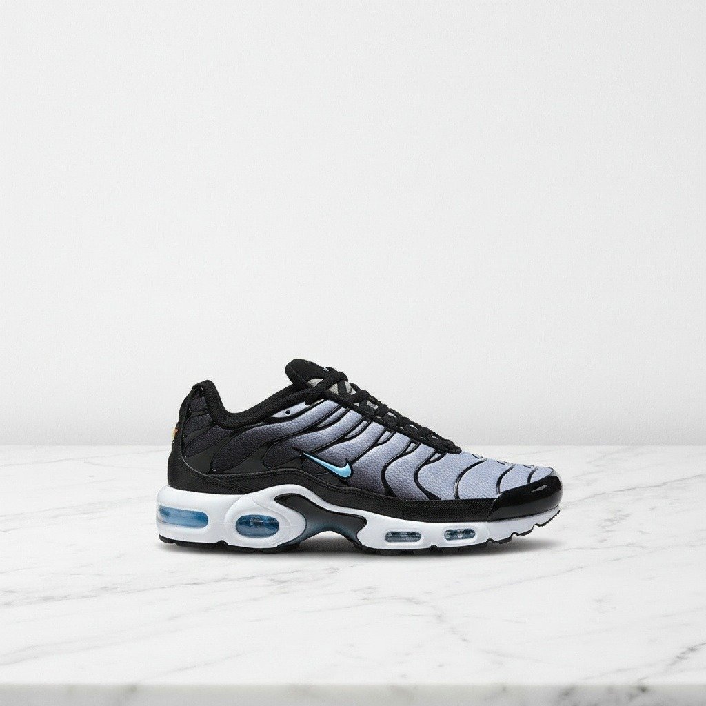 Buty męskie Nike Air Max Plus, czarno szare, siateczkowe, wygodne na co dzień, amortyzacja Max Air DM0032-042