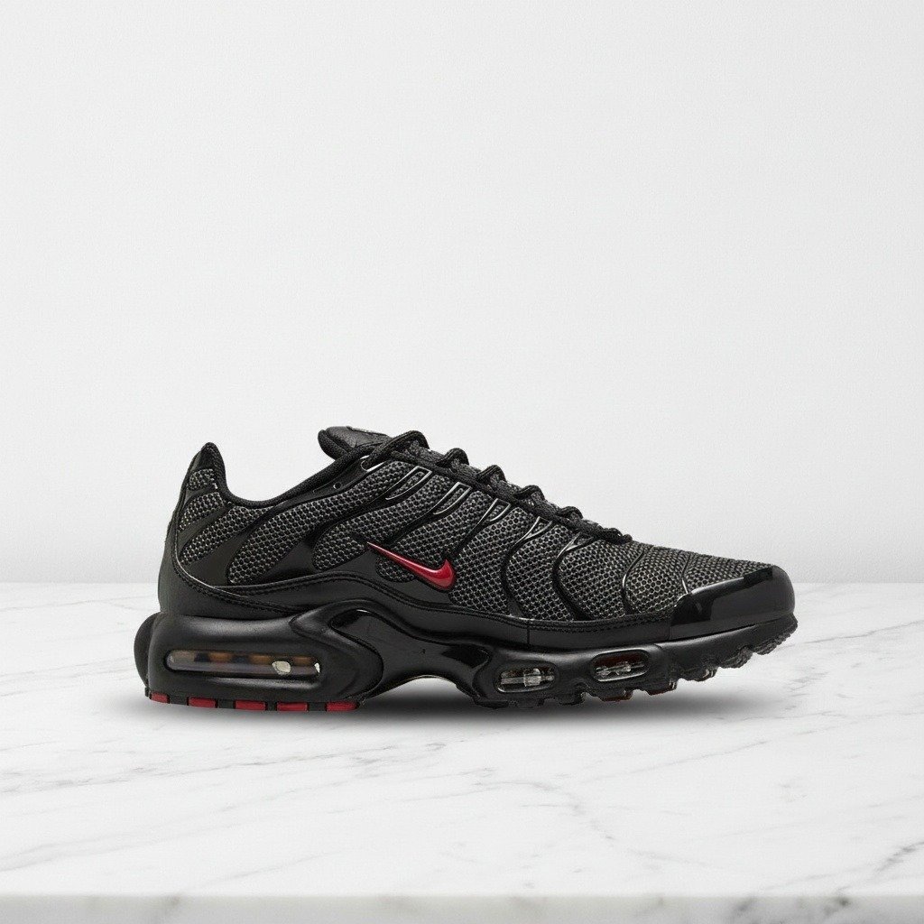 Buty Nike Air Max Plus Metal Mesh Black Red na co dzień, męskie sneakersy z amortyzacją Air, wygodne, czarno szare, DO6383-001