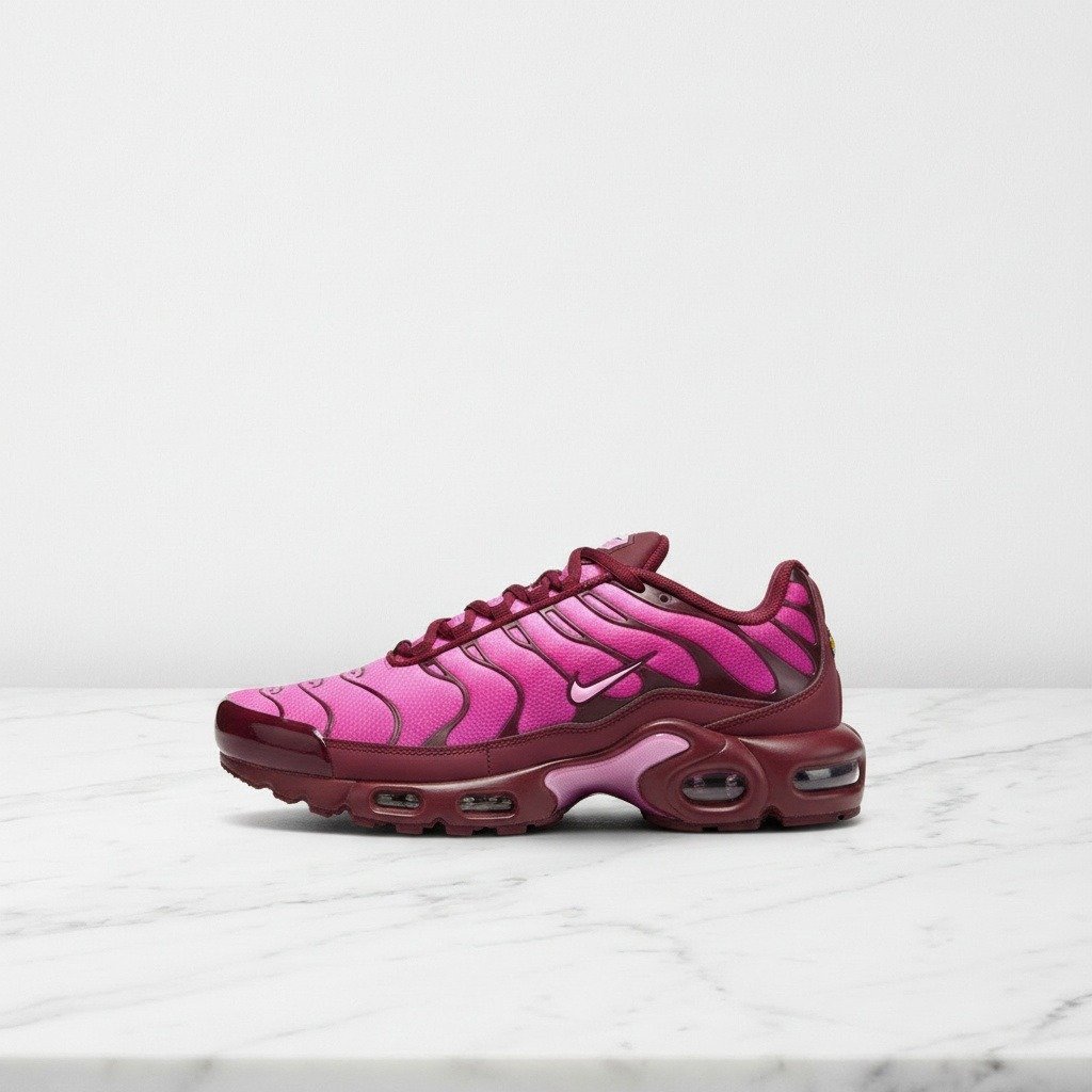 Buty na co dzień Nike Air Max Plus Cactus Flower Burgundy Crush, wygodne sneakersy unisex, różowo-czerwone DZ3670-600