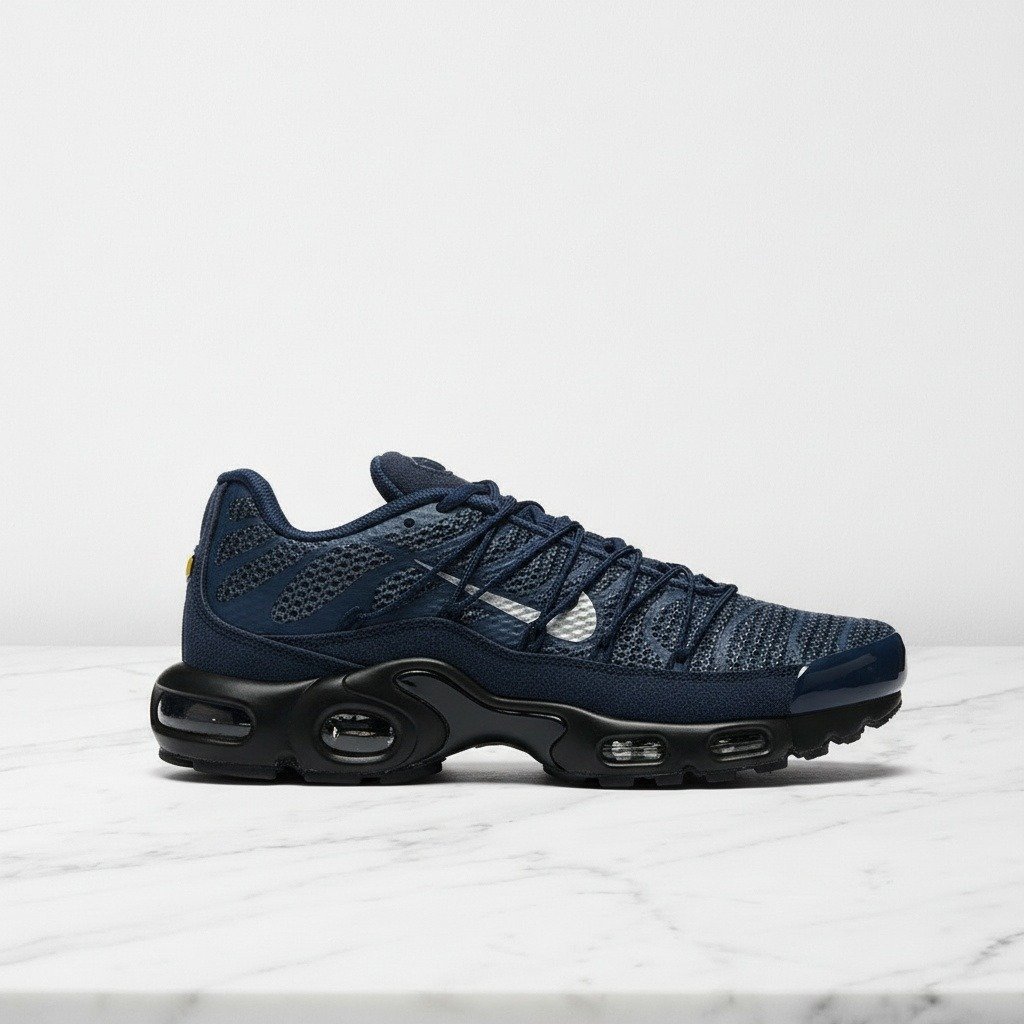 Buty męskie Nike Air Max Plus Utility, granatowo czarne, wygodne sneakersy na co dzień, siatka i syntetyk, FD0670-400