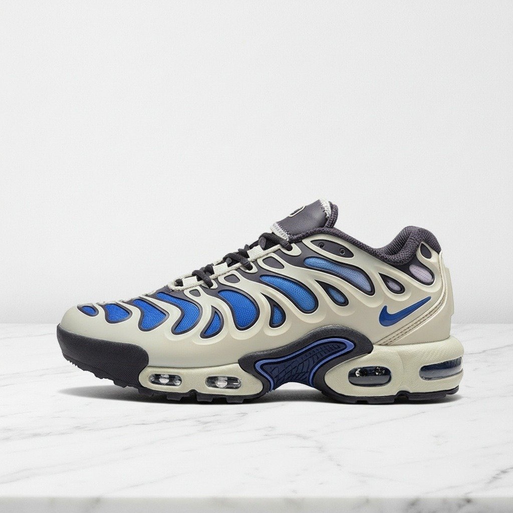 Buty Nike Air Max Plus Drift dla niego, beżowo-niebieskie, wygodna amortyzacja Air na cały dzień, do codziennych stylizacji, męskie, FD4290-007