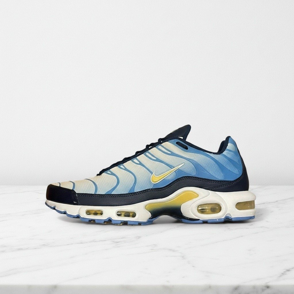 Buty Nike Air Max Plus TN Blue Topaz na co dzień, męskie, wygodna amortyzacja Max Air, siatka i syntetyk, błękitno granatowe, FD9871-400