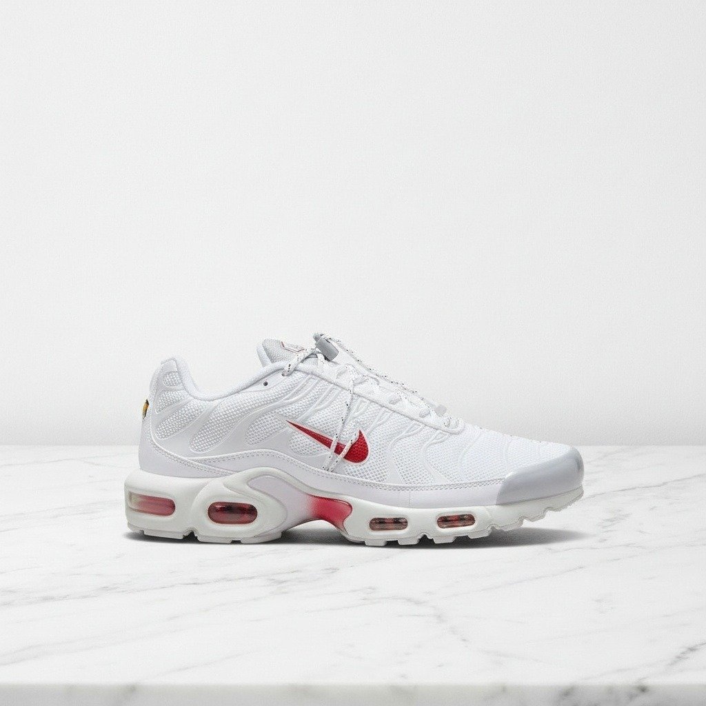 Buty Nike Air Max Plus Lace Utility dla Ciebie, biało-czerwone, wygodne na co dzień, unisex, FN3488-100