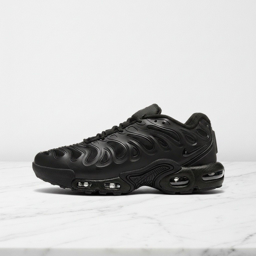 Nike Air Max Plus Drift Black, wygodne sneakersy unisex na co dzień, oddychająca siatka, czarno-szare, pasują do każdej stylizacji HF0785-001
