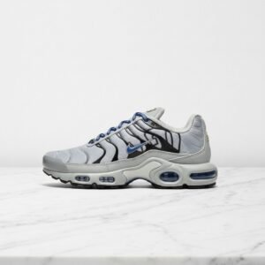 Buty Nike Air Max Plus Tuned Air Wolf Grey Racer Blue na co dzień, unisex, biało błękitne, wygodne sneakersy IH4459-025
