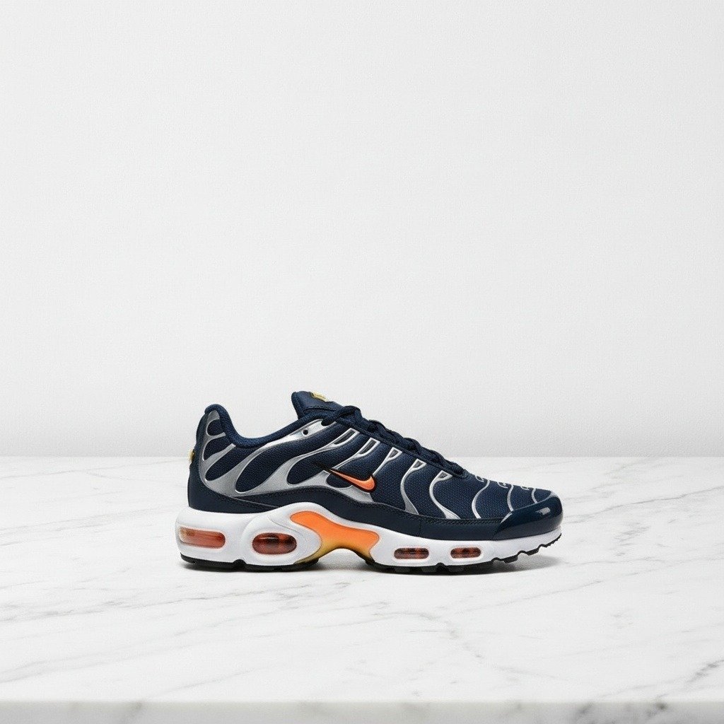 Sneakersy unisex Nike Air Max Plus Midnight Navy Safety Orange niebieski, pomarańczowy IQ0286-410