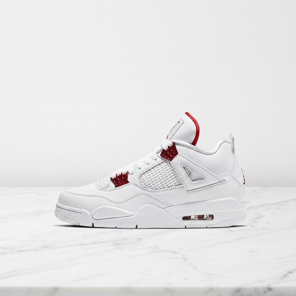 Buty Air Jordan 4 Metallic Red na co dzień, unisex, wygodne, biało-czerwone sneakersy do wielu stylizacji CT8527-112
