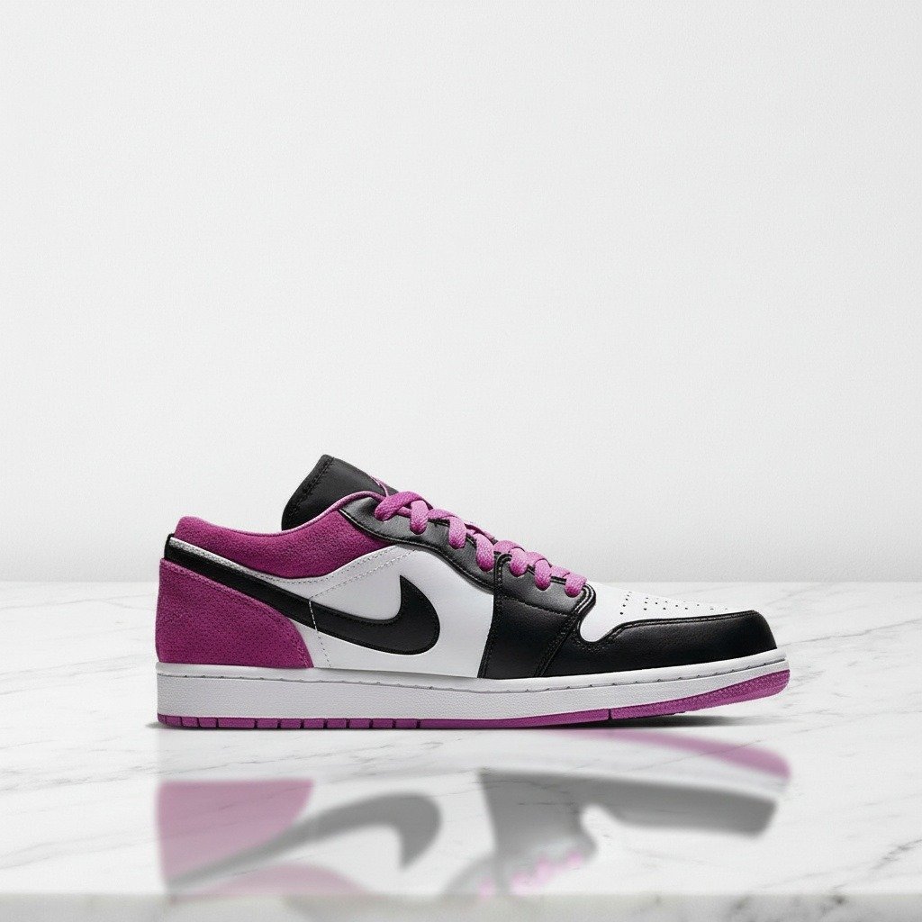 Buty Air Jordan 1 Low SE dla Ciebie, biało-różowe z czarnymi wstawkami, wygodne na co dzień, unisex, CK3022-005