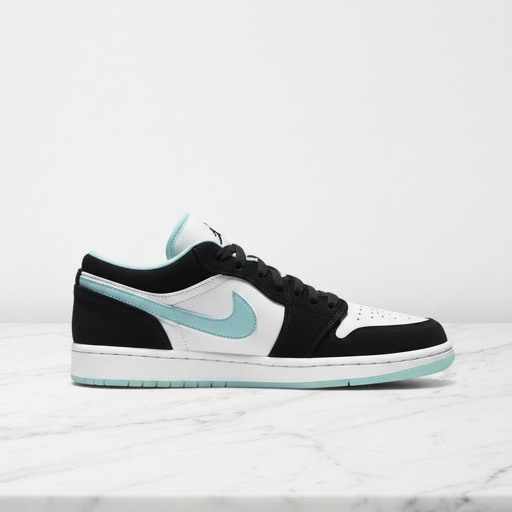 Buty Air Jordan 1 Low Island Green na co dzień, unisex, wygodne sneakersy skórzane, biało-zielone, CQ9828-131