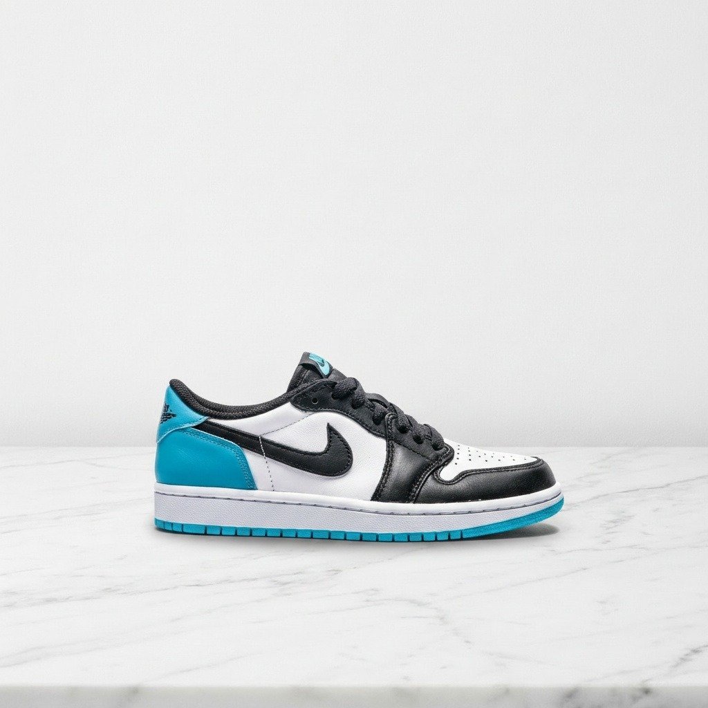Buty Air Jordan 1 Low OG dla niej i dla niego, kolor Dark Powder Blue, skórzane, wygodne na co dzień, CZ0775-104