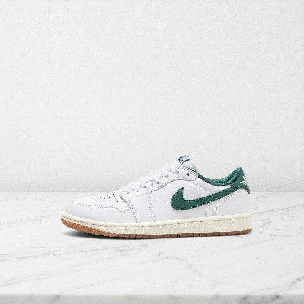 Buty damskie Air Jordan 1 Low Retro OG Oxidized na co dzień, skóra, biało zielone, CZ0775-133