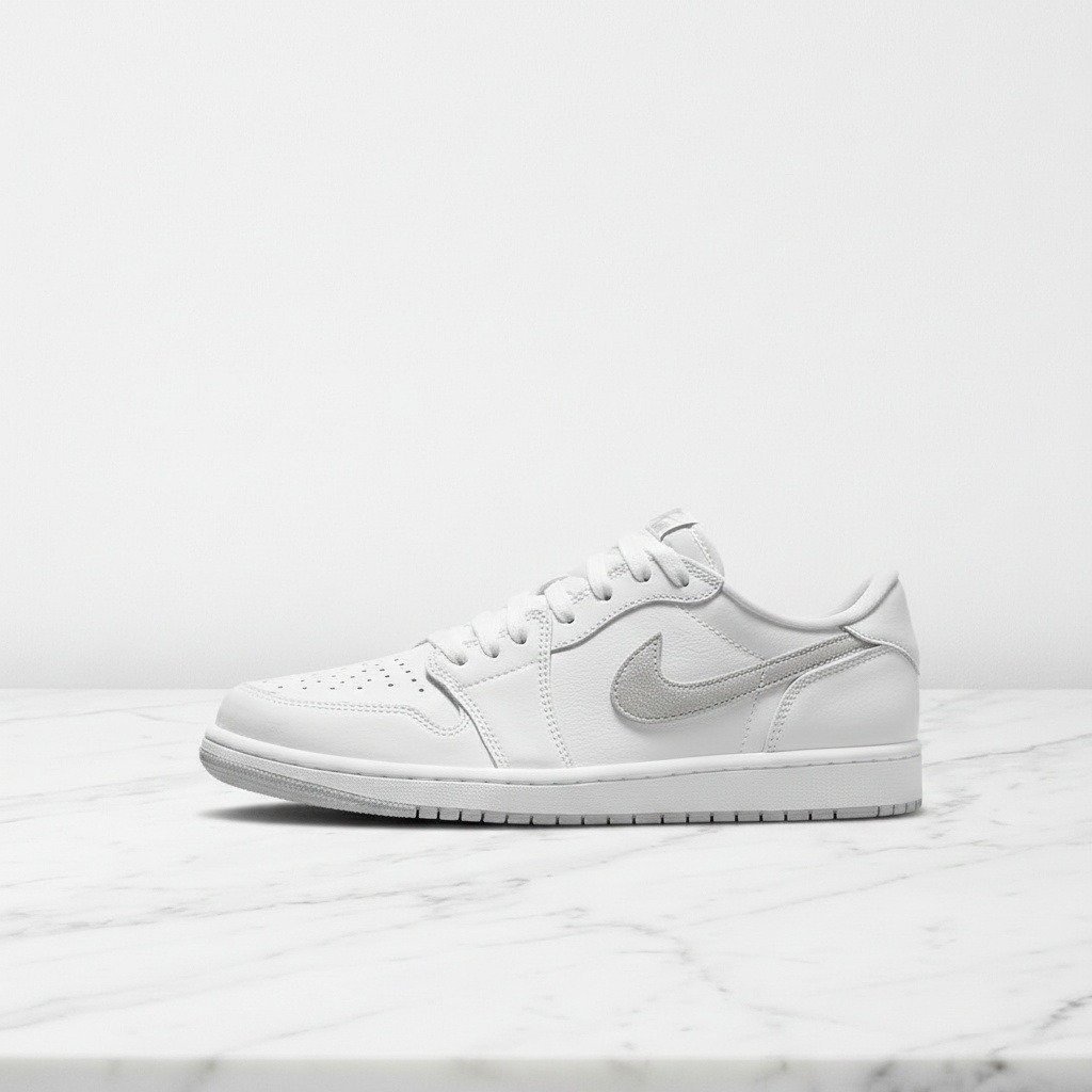 Buty na co dzień Air Jordan 1 Low Retro OG Neutral Grey, unisex, wygodne, biało-szare, skóra i zamsz CZ0790-100
