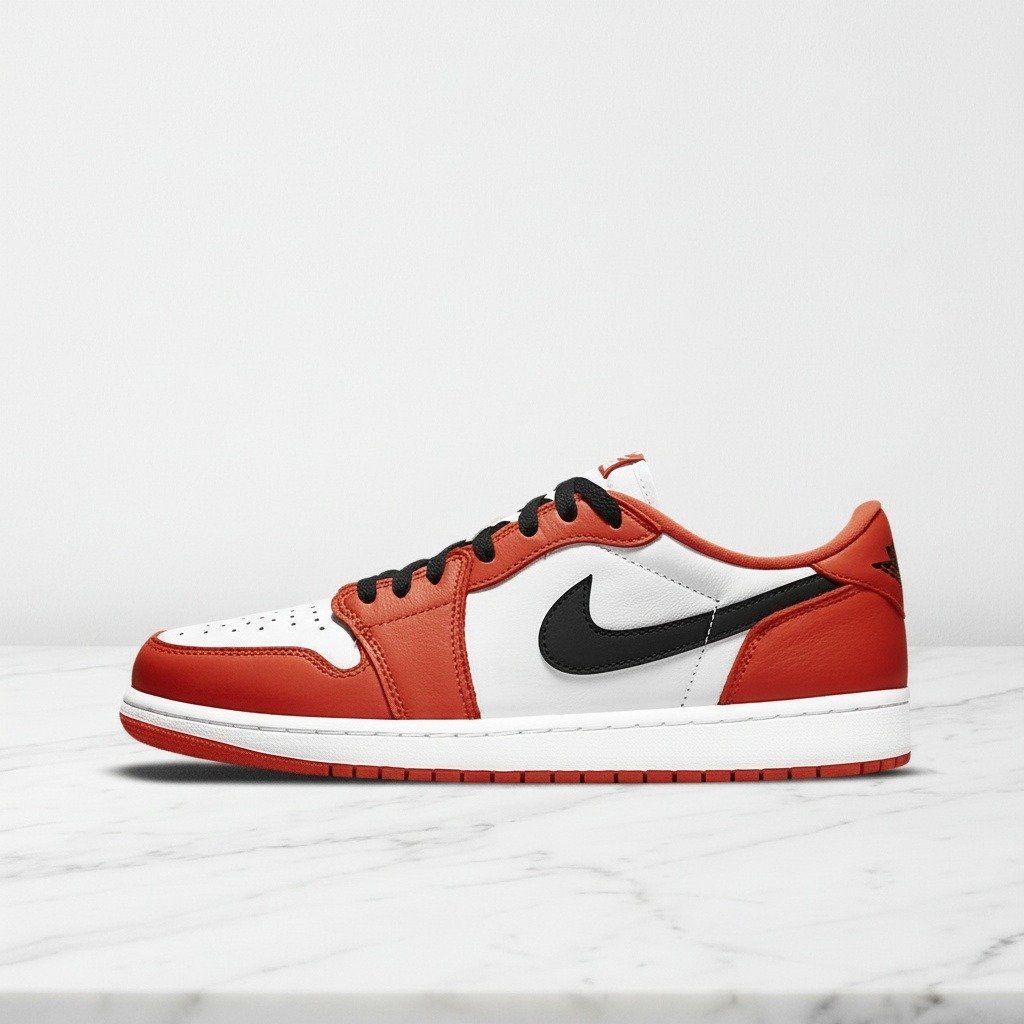 Buty Air Jordan 1 Low Retro OG Starfish na co dzień, biało czerwone, skóra i zamsz, unisex, wygodne, CZ0790-801
