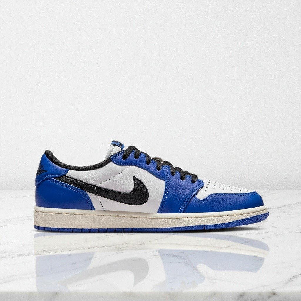Buty sneakersy Air Jordan 1 Retro Low OG Game Royal, na co dzień, skóra, wygodna guma, grafitowo czarne, unisex CZ0790-140
