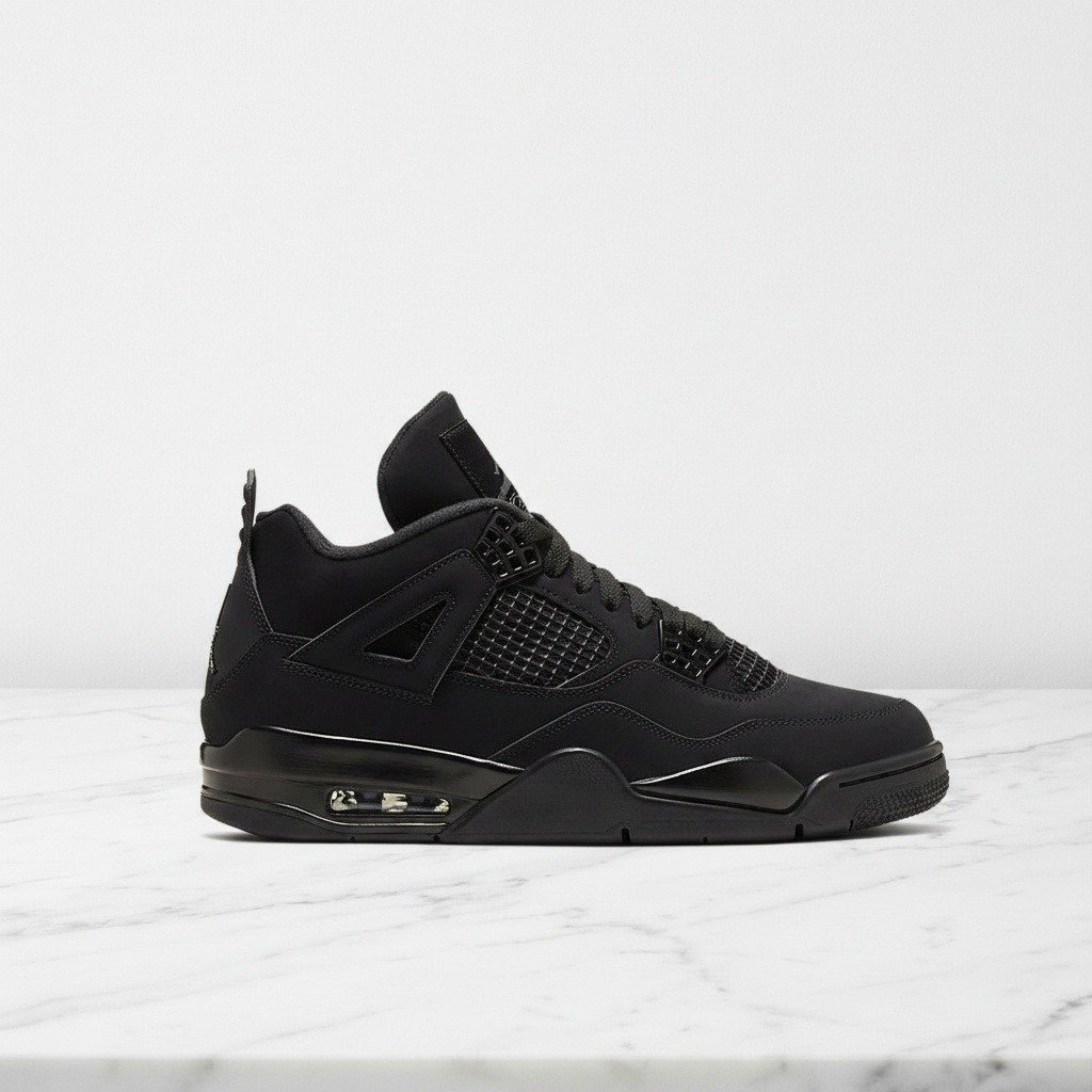 Sneakersy unisex Air Jordan 4 black Cat czarny CU1110-010