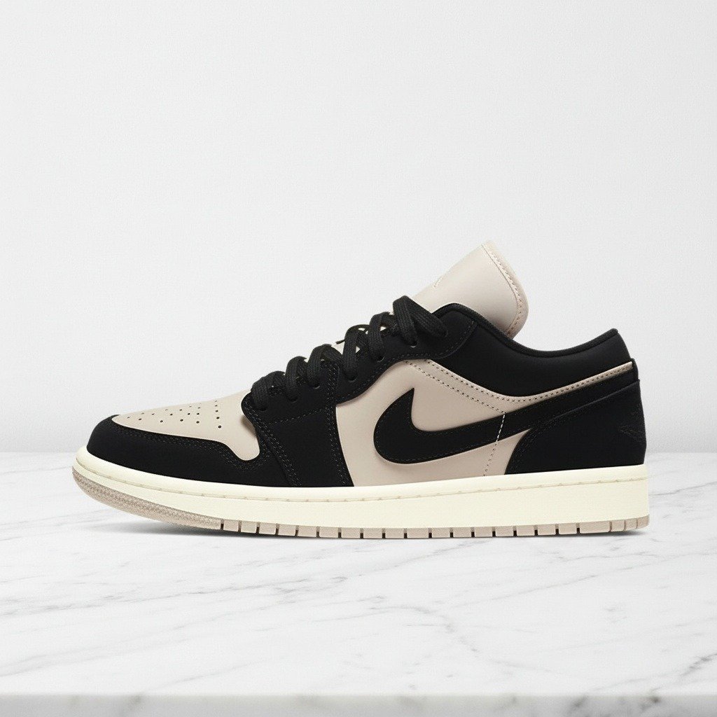 Buty Air Jordan 1 Low Black Guava Ice na co dzień, unisex, wygodna skóra i nubuk, biało-różowe, DC0774-003