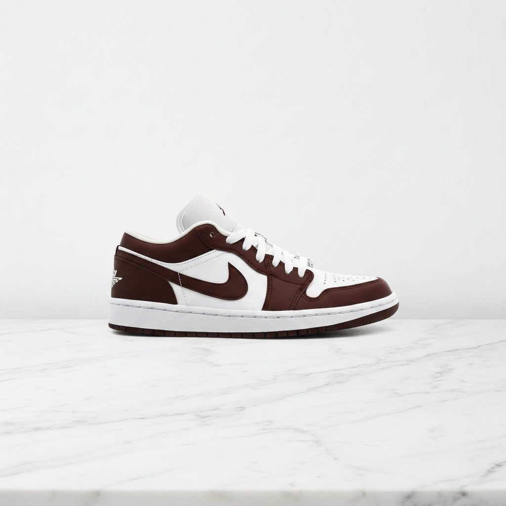 Buty Air Jordan 1 Low Team Red, na co dzień dla niego i dla niej, bordowo-białe, wygodna amortyzacja pięty, DC0774-116