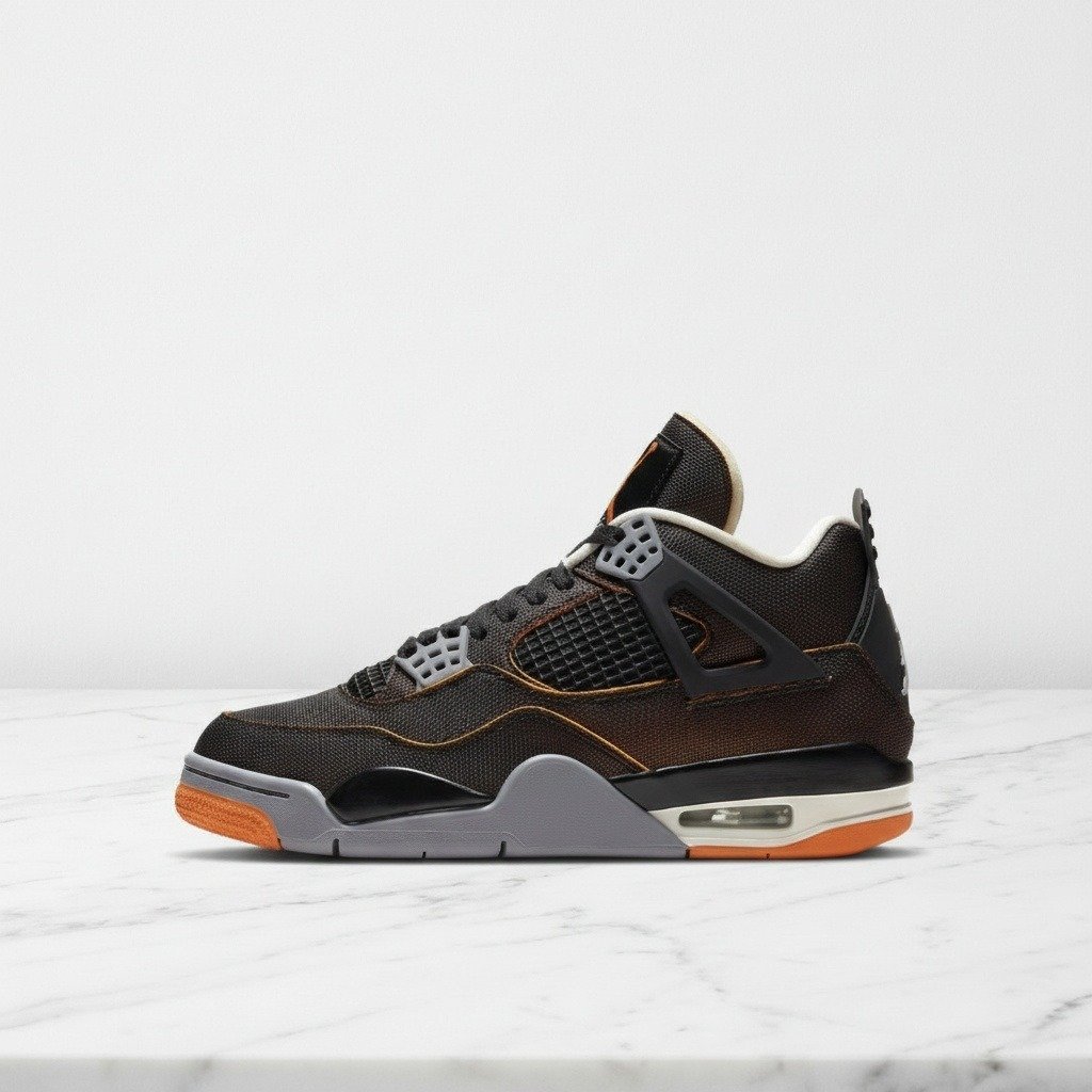 Buty damskie Air Jordan 4 Retro w czerni i szarości, wygodne na co dzień, skóra i zamsz, do wielu stylizacji, CW7183-100
