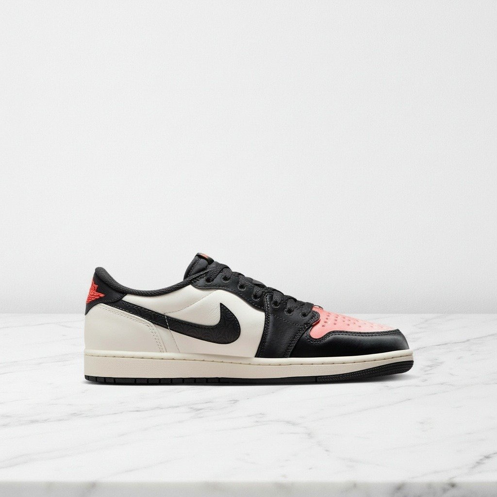 Buty na co dzień Air Jordan 1 Low Retro OG Paris Saint-Germain PSG, unisex, skórzane, biało-czarne, wygodne, HF8828-100
