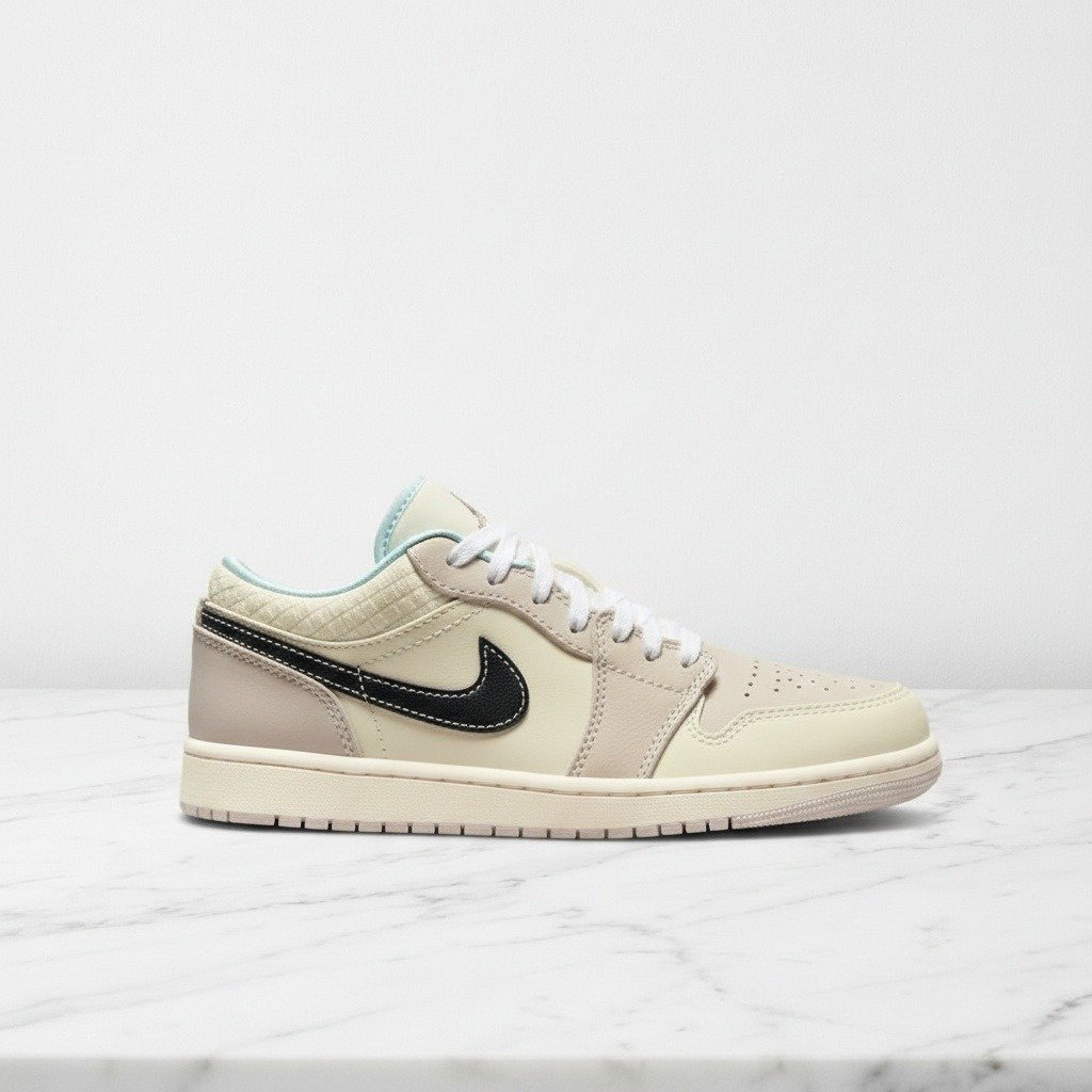 Buty Air Jordan 1 Low Black Summit White na co dzień, unisex, skóra i tekstyl, wygodna guma pod spodem, czarno-białe HQ3440-101