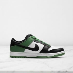 Buty Nike SB Dunk Low Pro Classic Green na co dzień, wygodne sneakersy unisex, zielono czarne, skórzane BQ6817-302