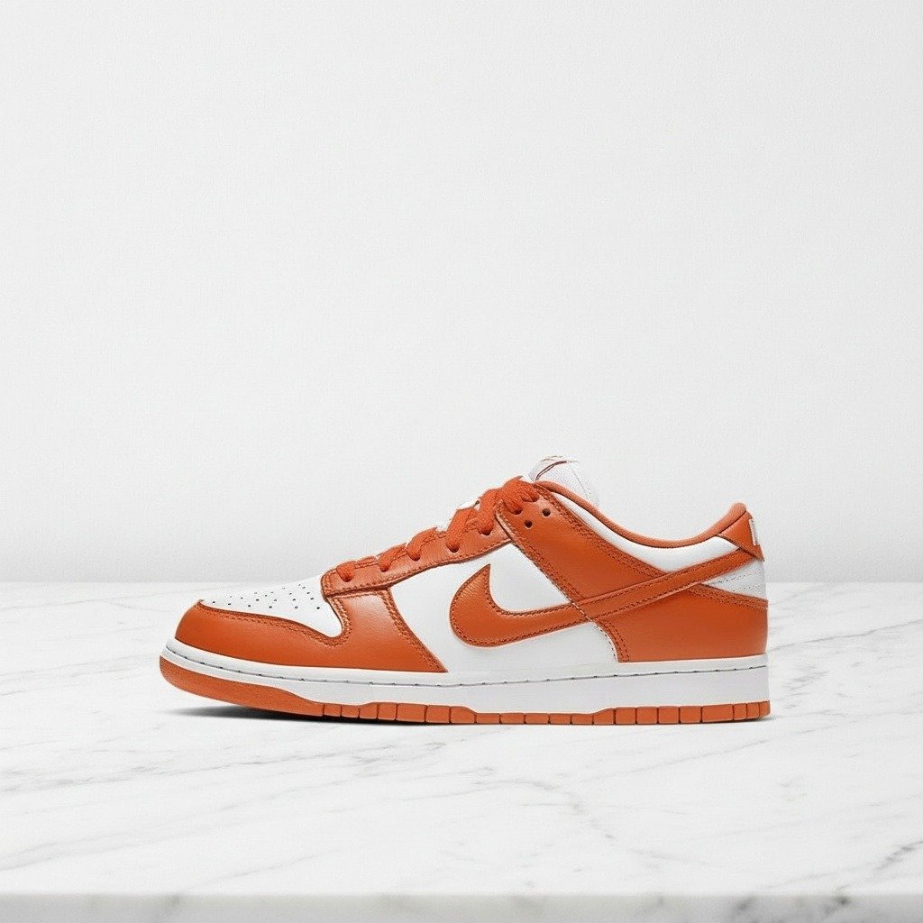 Buty Nike Dunk Low Syracuse na co dzień, unisex, skórzane, biało-pomarańczowe, wygodne i stylowe, CU1726-101
