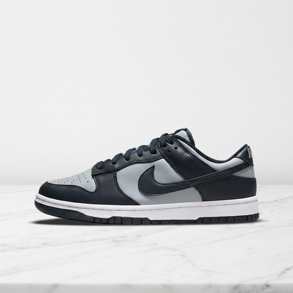 Buty Nike Dunk Low Championship Grey na co dzień, unisex, wygodna skórzana cholewka, szaro granatowe, amortyzacja piankowa, DD1391-003