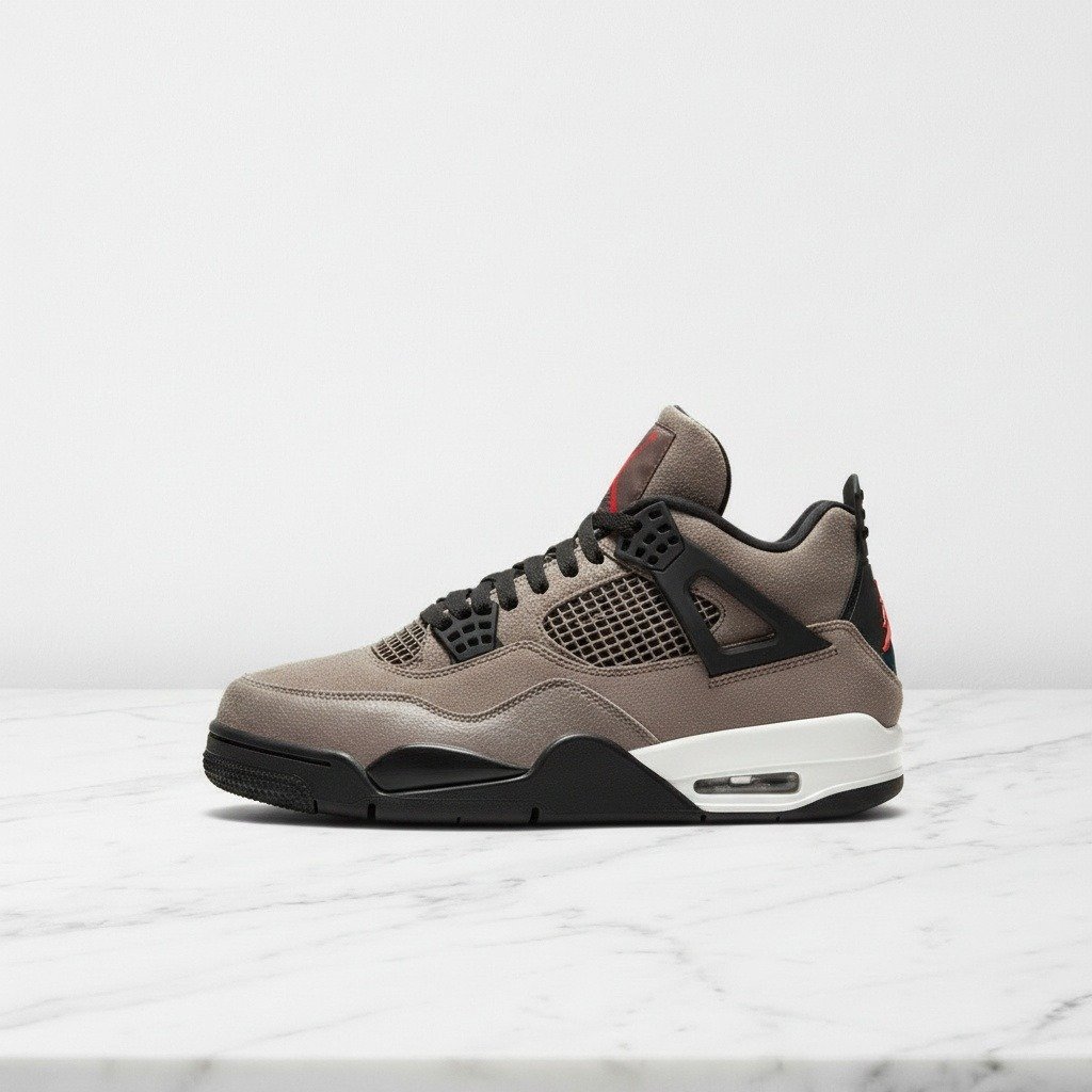 Buty Air Jordan 4 Taupe Haze na co dzień, unisex, wygodne zamszowe sneakersy, brązowo-czarne, pasują do wielu stylizacji DB0732-200