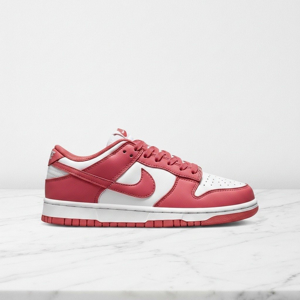 Buty Nike Dunk Low Archeo Pink, unisex, wygodne na co dzień, biało-różowe, skórzane, pasują do jeansów i dresów, DD1503-111