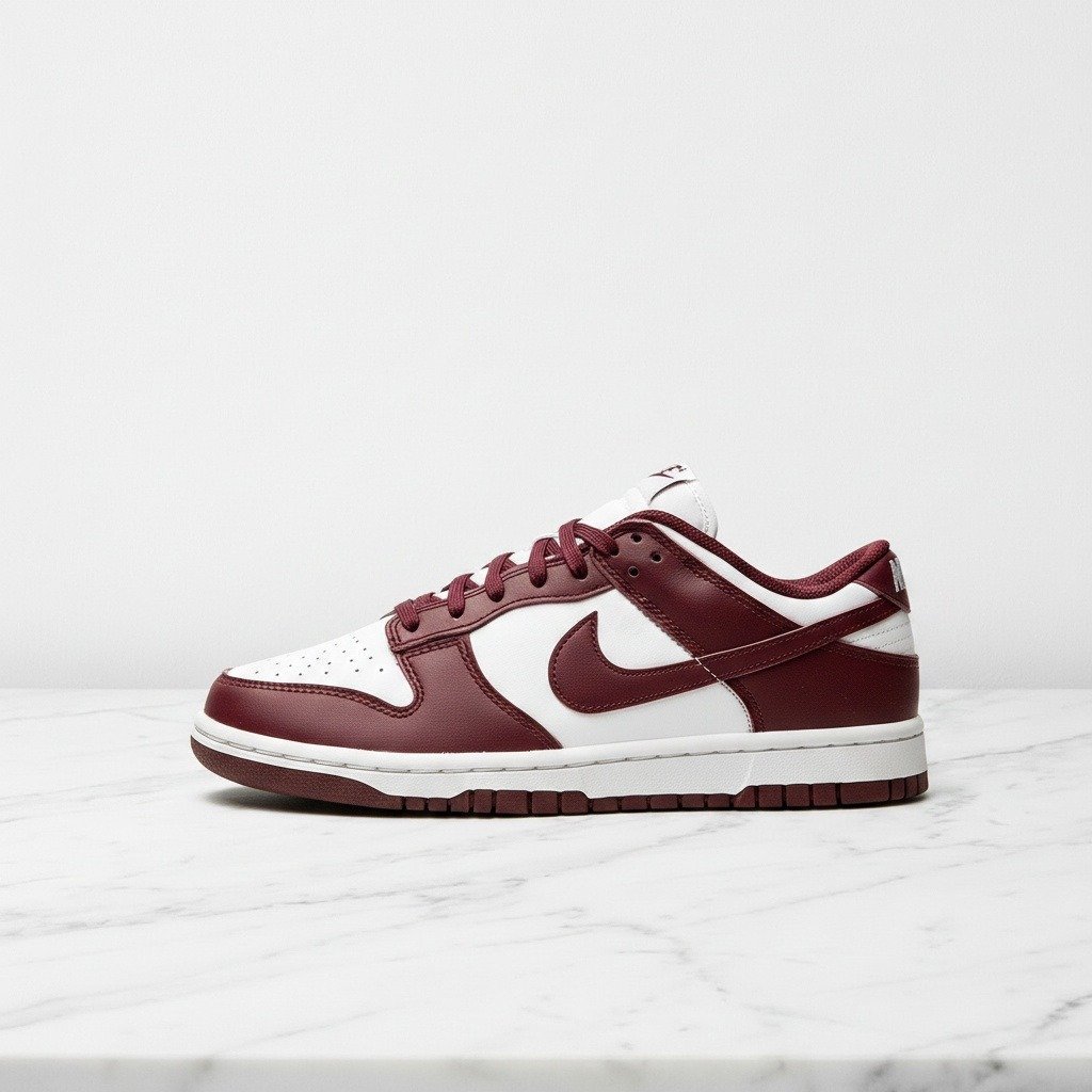 Nike Dunk Low Dark Beetroot, wygodne sneakersy unisex na co dzień, biało-bordowa skóra, pasują do wielu stylizacji, DD1503-108