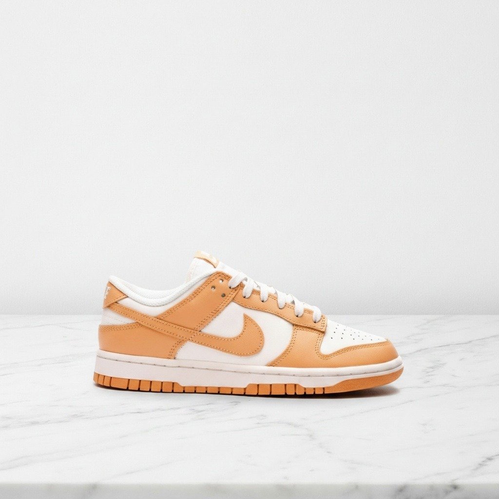 Buty Nike Dunk Low Harvest Moon na co dzień, unisex, beżowo-białe, skórzane, wygodne i stylowe, DD1503-114