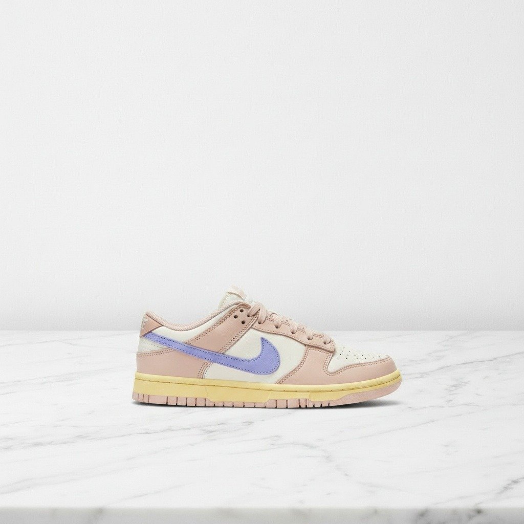 Nike Dunk Low Pink Oxford, wygodne sneakersy unisex na co dzień, skóra, róż i beż, DD1503-601