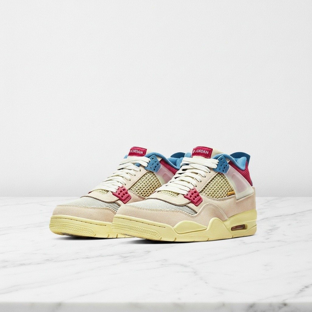 Buty Air Jordan 4 Union LA Guava Ice, unisex, wygodne na co dzień, zamsz, beżowo-różowe, DC9533-800
