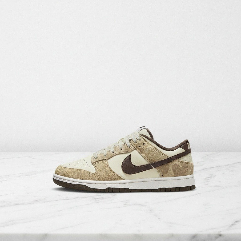 Buty Nike Dunk Low Retro Premium Animal Pack Cheetah, codzienne sneakersy unisex, beżowo-brązowe, skóra i zamsz, DH7913-200