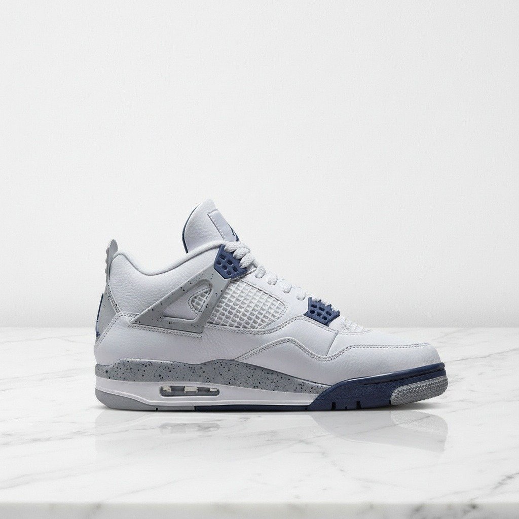 Buty Air Jordan 4 Midnight Navy na co dzień, unisex, wygodna amortyzacja Max Air, biało-granatowe DH6927-140