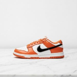 Nike Dunk Low Orange Black Patent Leather, wygodne sneakersy unisex na co dzień, pomarańczowo czarne, DJ9955-800