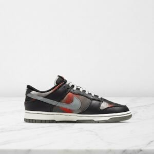 Nike Dunk Low Graffiti Black Red, wygodne sneakersy unisex na co dzień, czarno czerwone, skóra z motywem graffiti DM0108-001