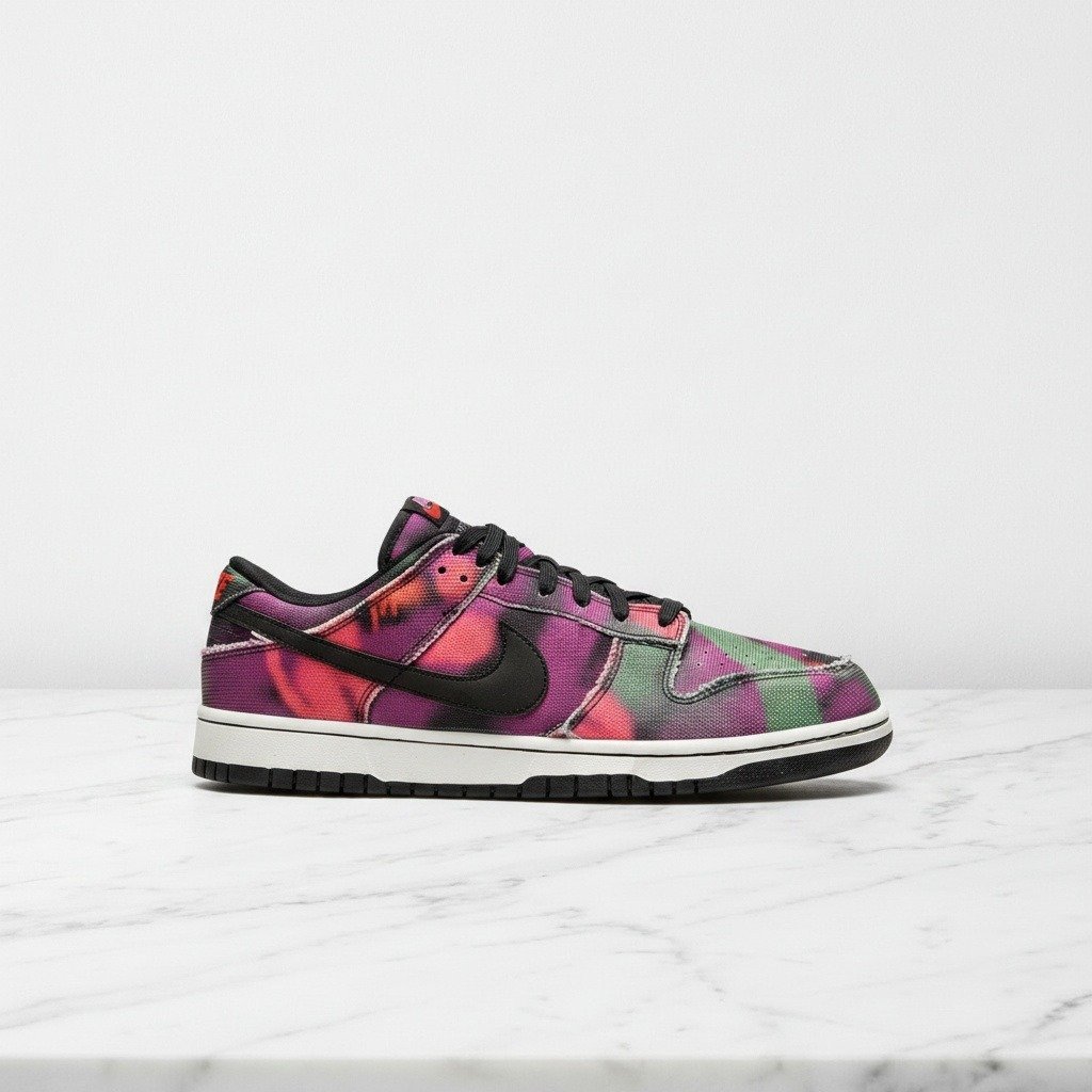 Buty Nike Dunk Low Graffiti na co dzień, unisex, wygodne sneakersy fioletowo-czarne, idealne do stylizacji casual, DM0108-002