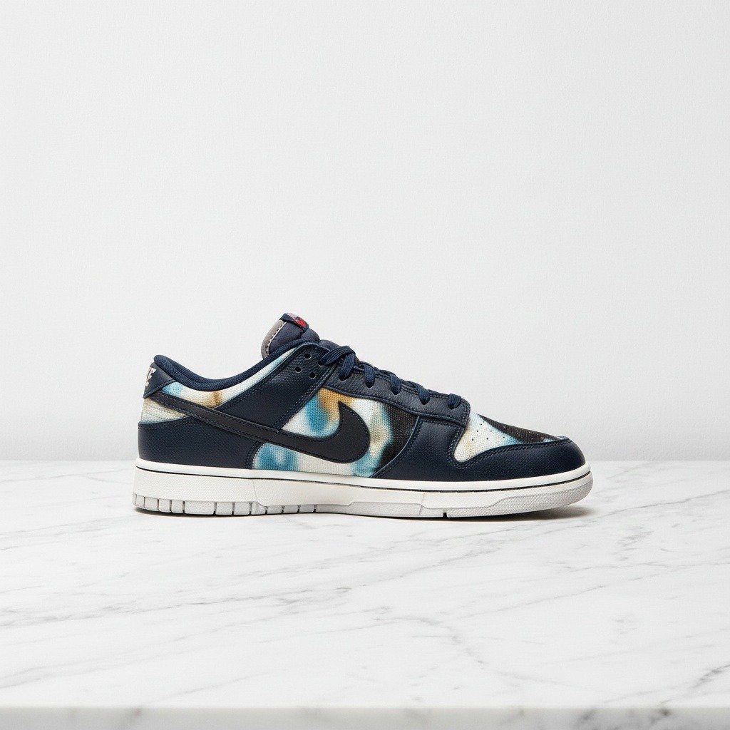 Buty Nike Dunk Low Retro PRM Graffiti na co dzień, unisex, granatowo-wielokolorowe, skóra i tkanina, DM0108-400