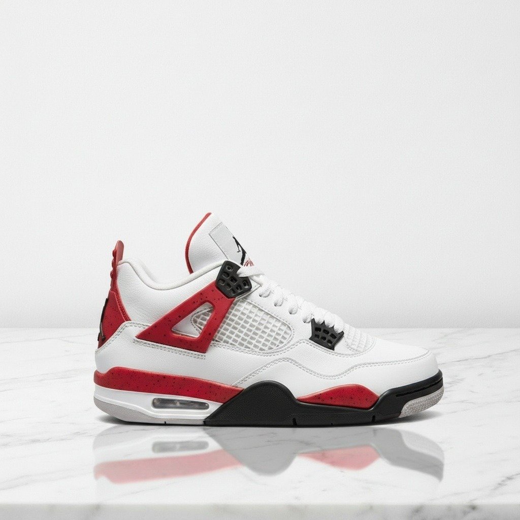 Buty na co dzień Air Jordan 4 Red Cement, unisex, biało-czerwone, wygodne, skórzana cholewka DH6927-161