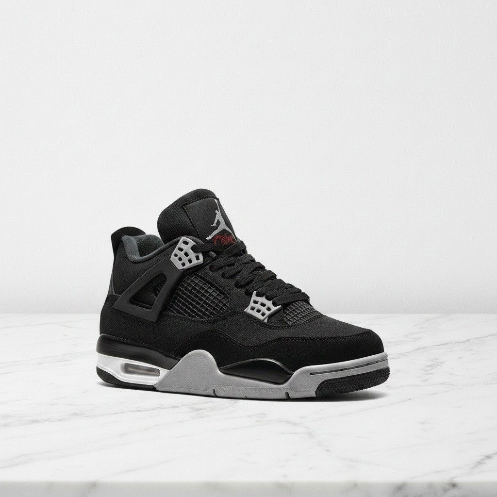 Buty Air Jordan 4 SE Black Canvas, czarno-szare, wygodne na co dzień, zamsz i płótno, unisex DH7138-006