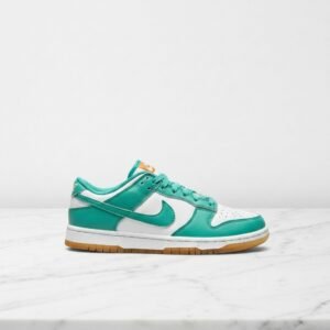Nike Dunk Low Teal Zeal to wygodne sneakersy na co dzień, turkusowo-białe, pasują do jeansów i letnich stylizacji, unisex DV2190-100