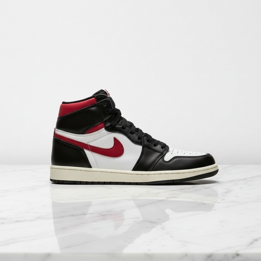 Sneakersy Air Jordan 1 High OG Gym Red, wygodne buty skórzane na co dzień, unisex, czarno-białe z czerwienią, wysoka cholewka, 555088-061