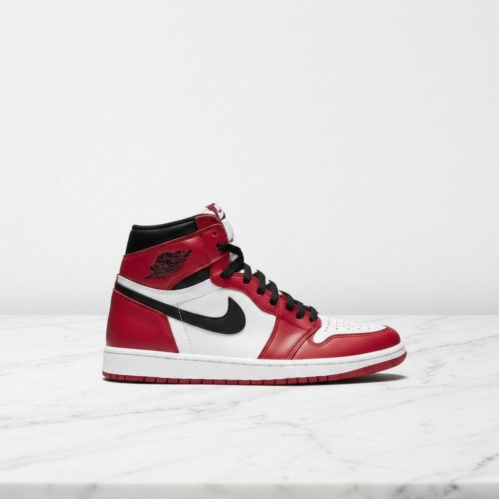 Sneakersy Air Jordan 1 High OG Chicago, skórzane buty na co dzień, czerwono-białe, unisex, wygodne do wielu stylizacji, 555088-101