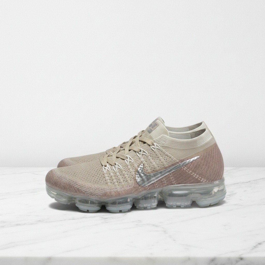 Buty sportowe na co dzień NIKE Air VaporMax Flyknit String, wygodne, lekkie, unisex, kolor beżowo-szary 849557-202