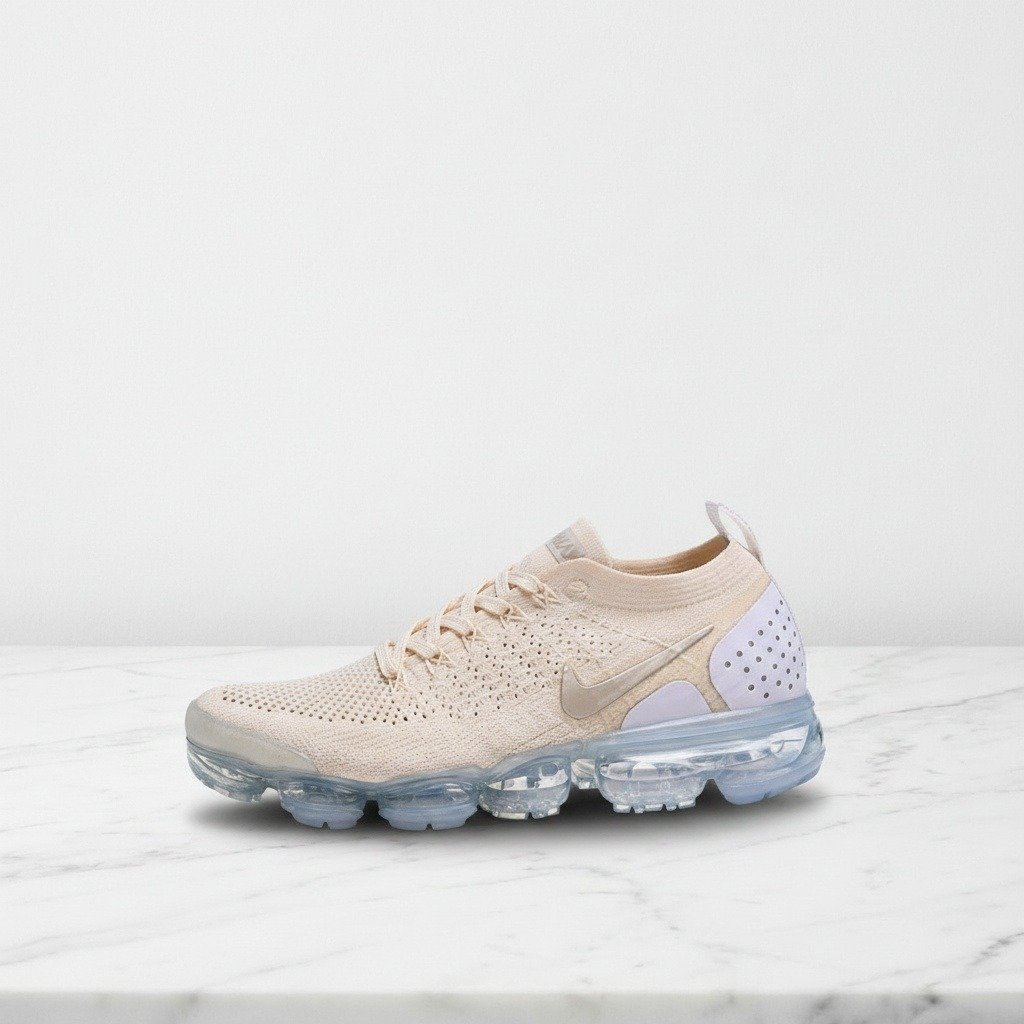 Nike Air VaporMax Flyknit 2 na co dzień, beżowo-białe sneakersy unisex, wygodna dzianina Flyknit i poduszka powietrzna, 942843-201