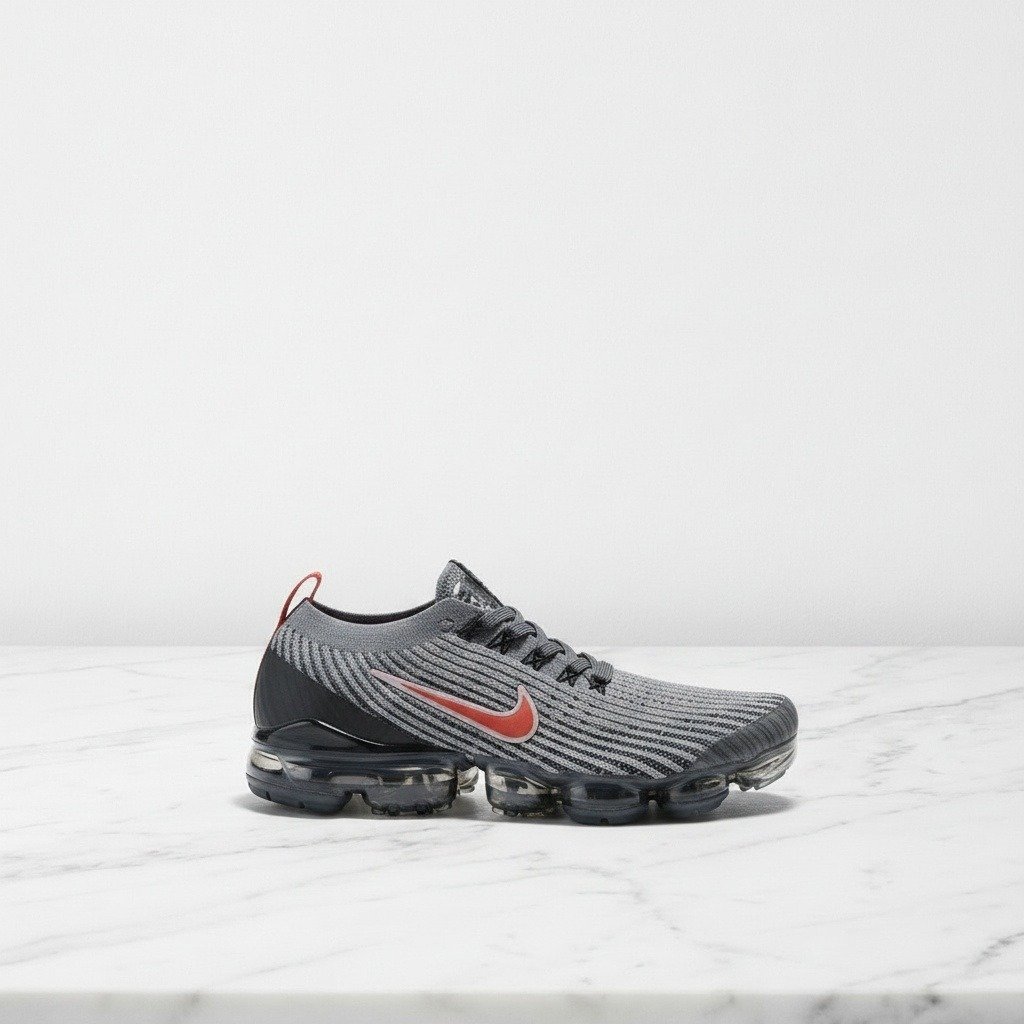 Buty Nike Air VaporMax Flyknit 3, szaro-czarne, wygodne sneakersy unisex na co dzień, oddychający Flyknit, lekka amortyzacja Air AJ6900-012