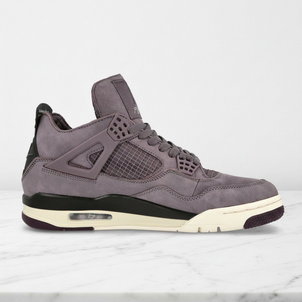 Buty A Ma Maniere Air Jordan 4 Retro SP Violet Ore, wygodne sneakersy unisex na co dzień, fioletowo-kremowe, zamszowa cholewka, DV6773-220