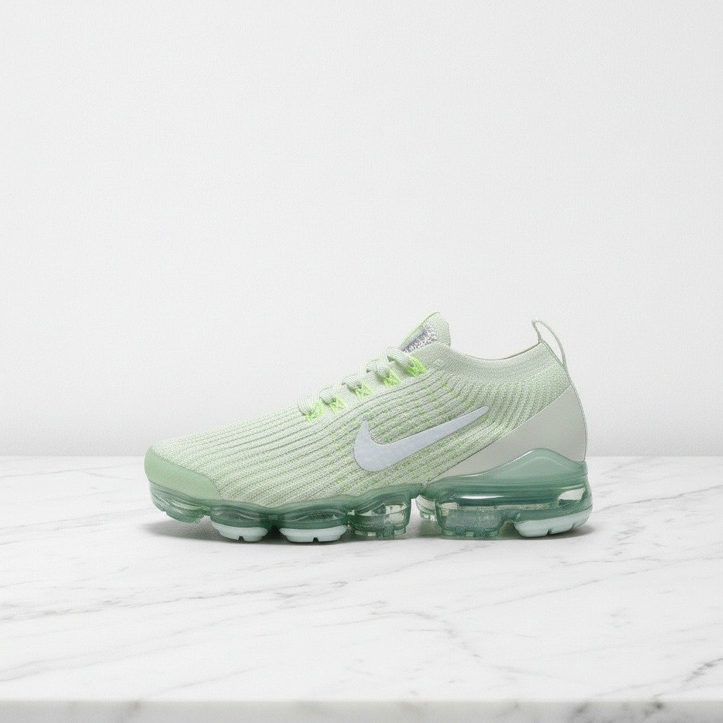 Szukasz wygodnych sneakersów na co dzień, Nike Air VaporMax Flyknit 3 Jade Aura, damskie, miętowo-białe AJ6910-300