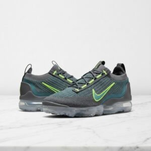 Nike Air VaporMax 2021 Flyknit Grey Teal, wygodne sneakersy unisex na co dzień, szaro turkusowe, tekstylna cholewka DM0025-001